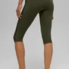 High-Waist Airbrush Race Pace Capri - Verde oliva/Negro