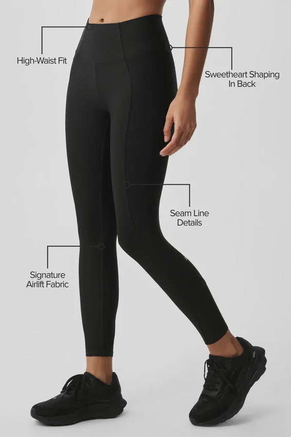 High-Waist Airlift 7/8 Fine Line Legging - Negro
