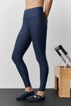 High-Waist Airlift 7/8 Fine Line Leggings - Azul marino