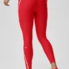 High-Waist Airlift 7/8 Leggings - Rojo brillante/Blanco