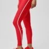 High-Waist Airlift 7/8 Leggings - Rojo brillante/Blanco