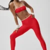 High-Waist Airlift 7/8 Leggings - Rojo brillante/Blanco