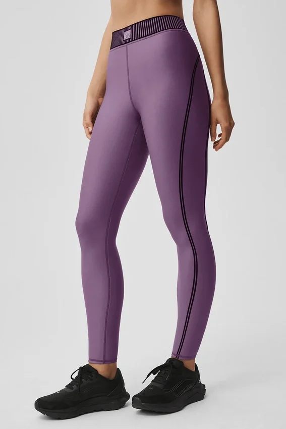 High-Waist Airlift 7/8 Line up Leggings - Plum Kiss