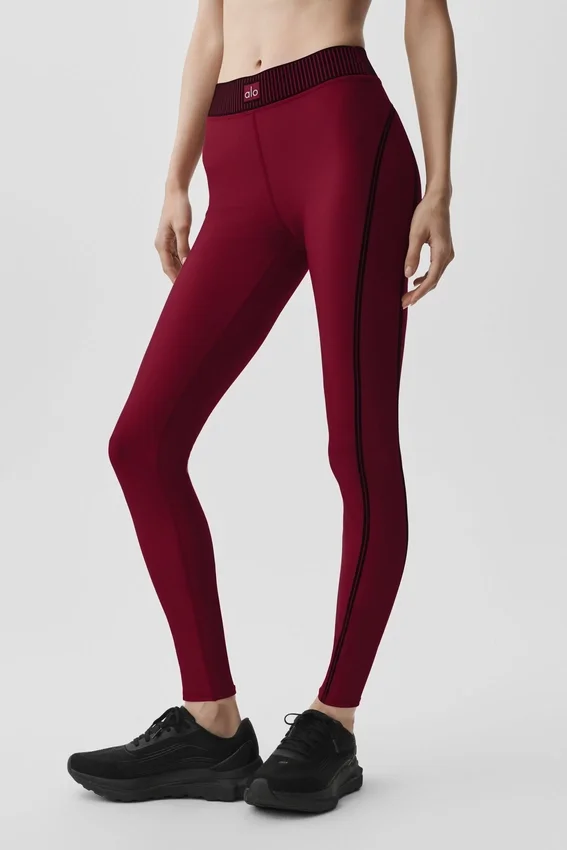 High-Waist Airlift 7/8 «Line Up» Leggings - Rojo «Summer Romance»