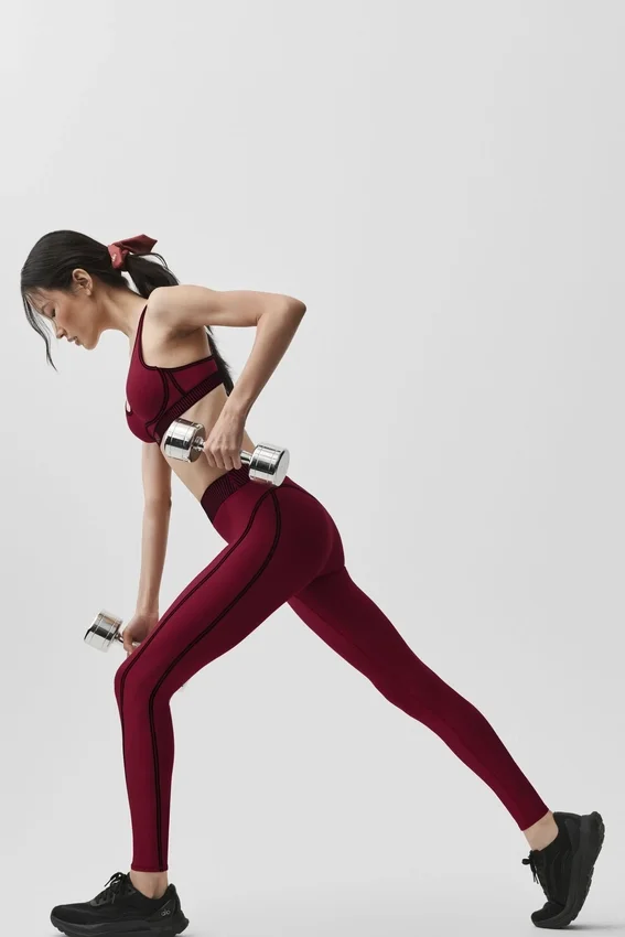High-Waist Airlift 7/8 «Line Up» Leggings - Rojo «Summer Romance»