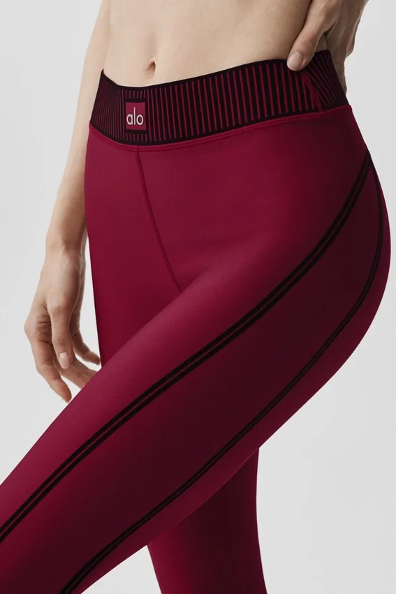 High-Waist Airlift 7/8 «Line Up» Leggings - Rojo «Summer Romance»