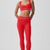 High-Waist Airlift Alignment Legging — Rojo brillante/Blanco