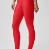 High-Waist Airlift Alignment Legging — Rojo brillante/Blanco
