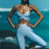 High-Waist Airlift capri - Azul concha