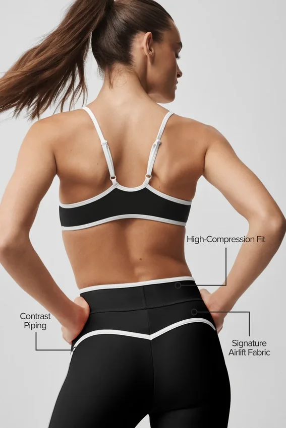 High-Waist Airlift Charger 7/8 Leggings - Negro/Blanco