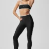High-Waist Airlift Charger 7/8 Leggings - Negro/Blanco