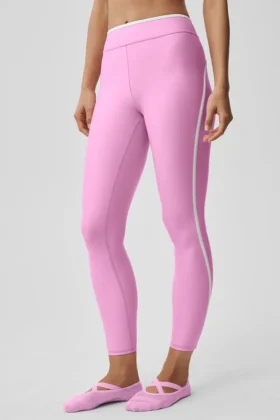 High-Waist Airlift Charger 7/8 Leggings — Rosa «Candy Heart»/Blanco
