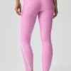 High-Waist Airlift Charger 7/8 Leggings — Rosa «Candy Heart»/Blanco