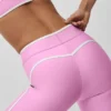 High-Waist Airlift Charger 7/8 Leggings — Rosa «Candy Heart»/Blanco