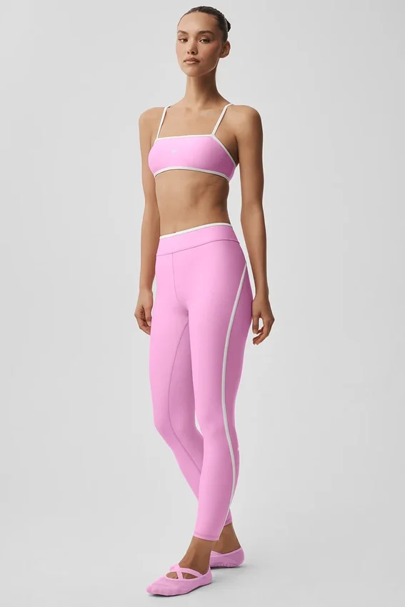 High-Waist Airlift Charger 7/8 Leggings — Rosa «Candy Heart»/Blanco