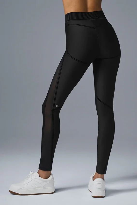 High-Waist Airlift Legging de la colección Mesh — Negro