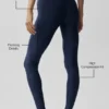 High-Waist Airlift Legging de primera calidad - Azul marino