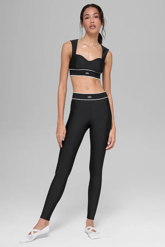 High-Waist Airlift Legging - Negro/Blanco