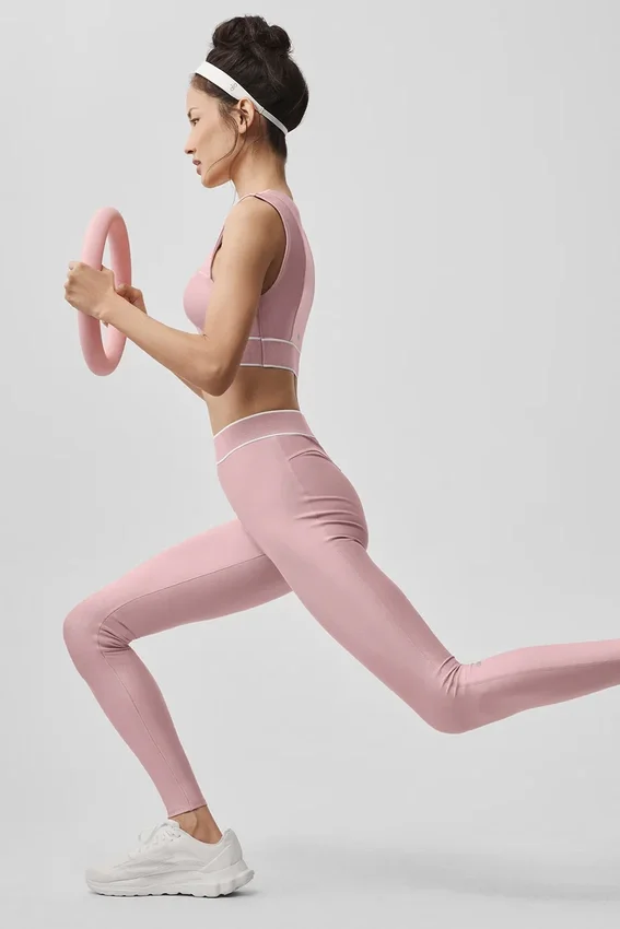High-Waist Airlift Legging - Rosa vintage/Blanco