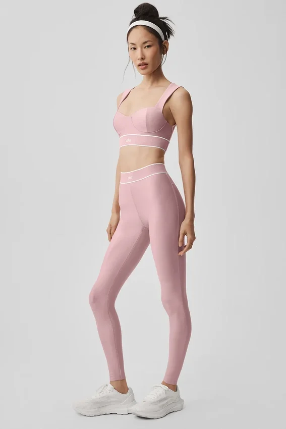 High-Waist Airlift Legging - Rosa vintage/Blanco