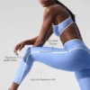 High-Waist Airlift Leggings «Charger» 7/8 - Azul cristalino/Blanco