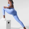 High-Waist Airlift Leggings «Charger» 7/8 - Azul cristalino/Blanco