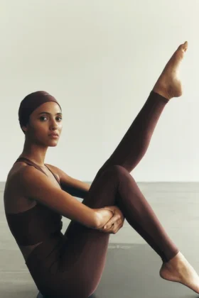 High-Waist Airlift Leggings - Marrón piedra