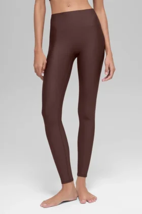 High-Waist Airlift Leggings – Marrón piedra