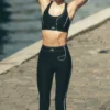 High-Waist Airlift Leggings «Suit Up» - Negro/Blanco