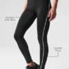 High-Waist Airlift Leggings «Suit Up» - Negro/Blanco