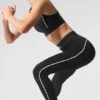 High-Waist Airlift Leggings «Suit Up» - Negro/Blanco