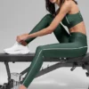 High-Waist Airlift Leggings «Suit Up» — Verde trébol/Blanco