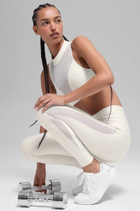 High-Waist Airlift Mesh Infatuation Leggings - Marfil