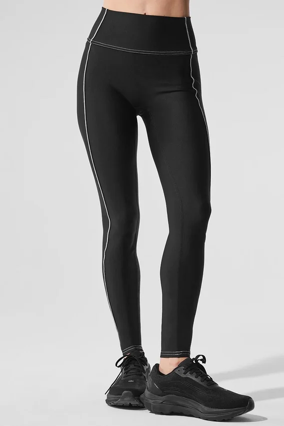 High-Waist Airlift Redefine Leggings - Negro/Blanco