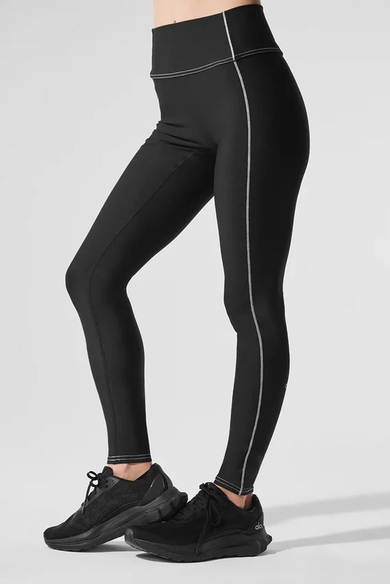 High-Waist Airlift Redefine Leggings - Negro/Blanco