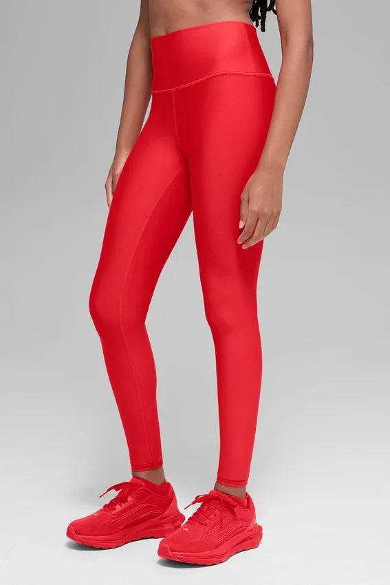 High-Waist Airlift Winter Warm Leggings — Rojo brillante