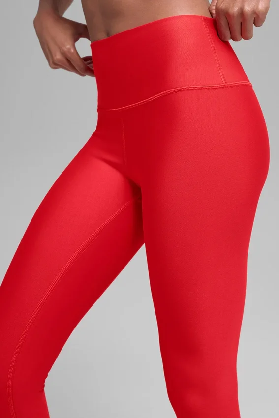 High-Waist Airlift Winter Warm Leggings — Rojo brillante