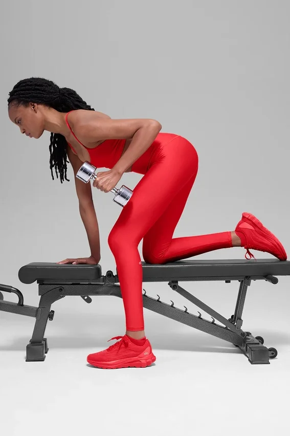 High-Waist Airlift Winter Warm Leggings — Rojo brillante