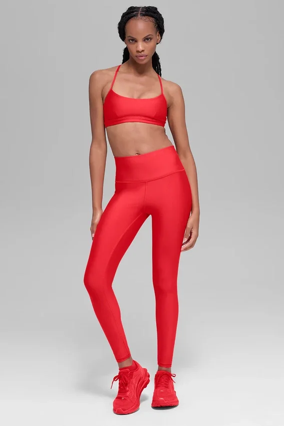 High-Waist Airlift Winter Warm Leggings — Rojo brillante