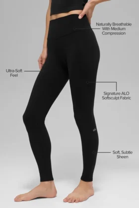 High-Waist Alo Softsculpt Leggings – Negro