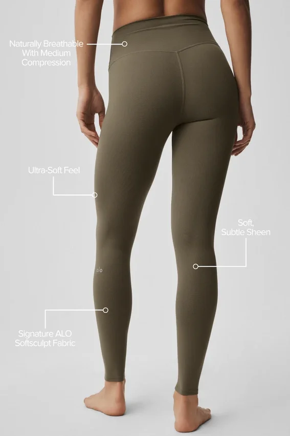 High-Waist Alo Softsculpt Leggings - Olive Tree