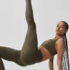 High-Waist Alo Softsculpt Leggings - Olive Tree