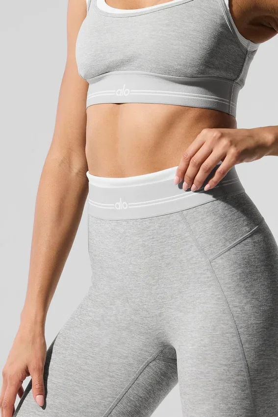 High-Waist Alosoft 7/8 «Better Together» - Gris jaspeado deportivo
