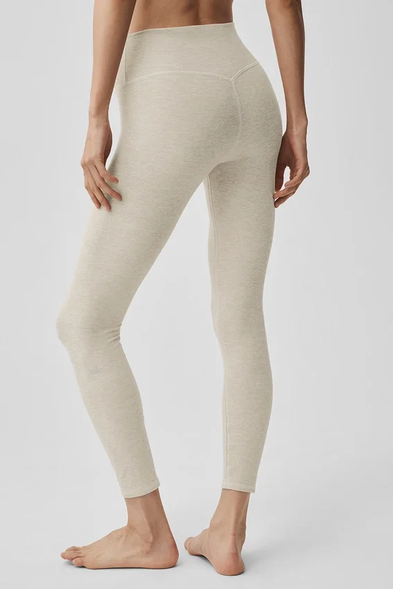 High-Waist Alosoft 7/8 Highlight Leggings - Gris avena jaspeado