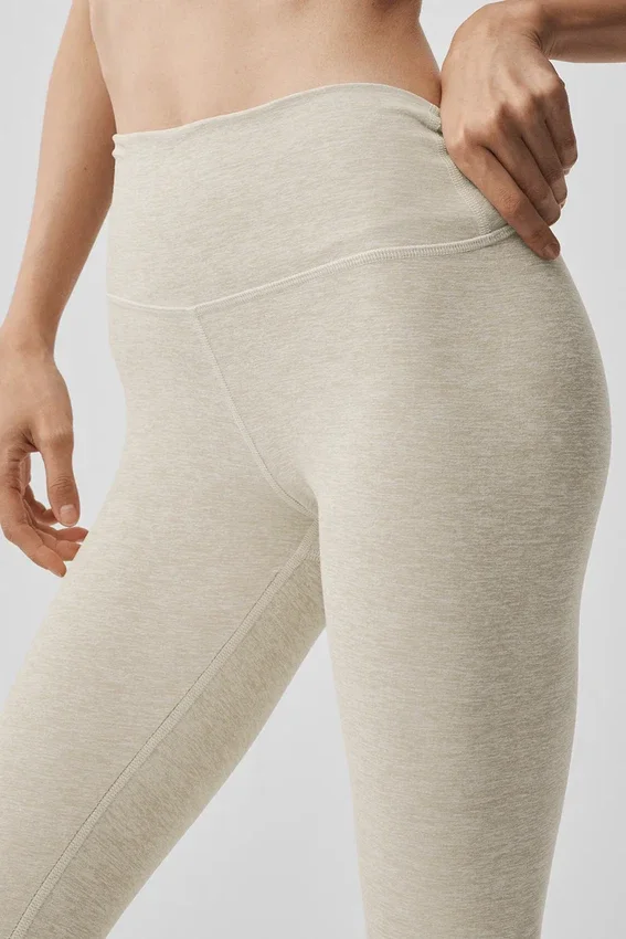 High-Waist Alosoft 7/8 Highlight Leggings - Gris avena jaspeado