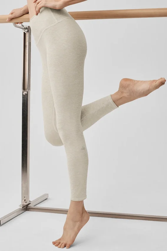 High-Waist Alosoft 7/8 Highlight Leggings - Gris avena jaspeado