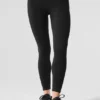High-Waist Alosoft 7/8 Highlight Leggings — Negro