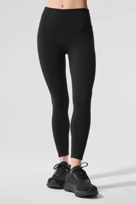 High-Waist Alosoft 7/8 Highlight Leggings — Negro