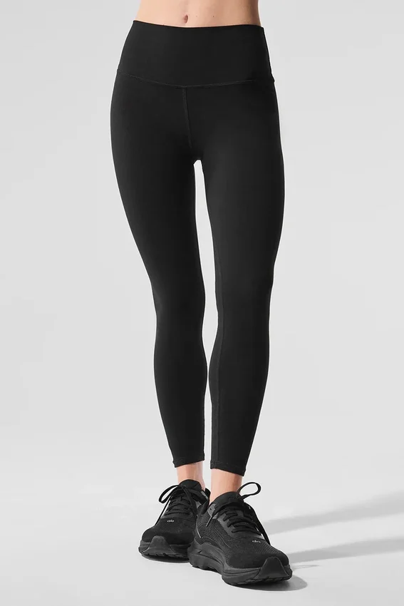 High-Waist Alosoft 7/8 Highlight Leggings — Negro