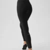 High-Waist Alosoft 7/8 Relay Legging — Negro/Blanco